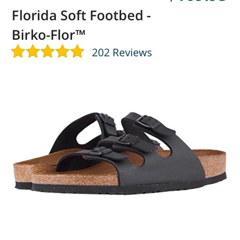 Black Florida Birkenstock w/ Soft Footbed size 38